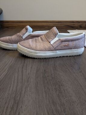 Sparkly Rose Gold Slip-On Shoes